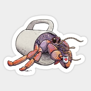 Coffee (or Tea) Hermit Sticker